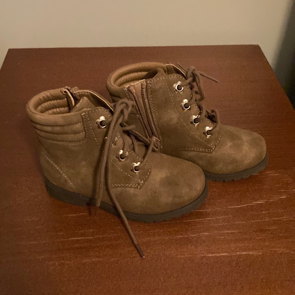 Children place boots